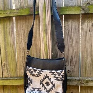Black and White Patterned Women's  Crossbody Bag